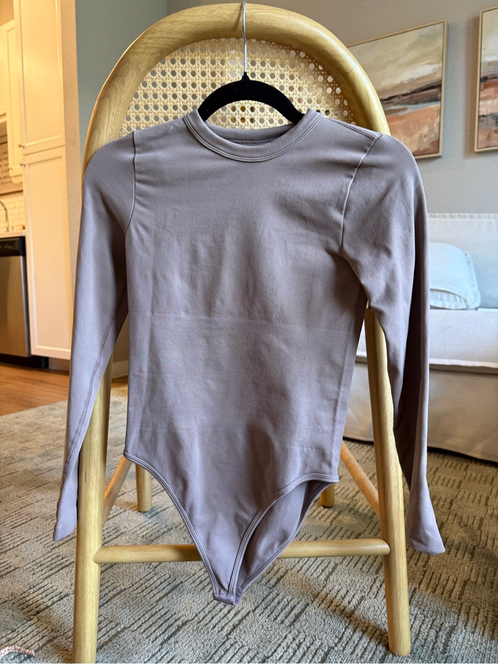 Amazon Long-Sleeve Bodysuit in Mauve Taupe